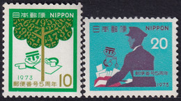 Japón 1973 Correo 1085/86 **/MNH Codificación Postal. (2val.) - Neufs