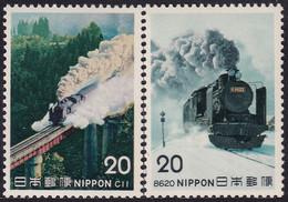 Japón 1975 Correo 1146/47 **/MNH Locomotoras De Vapor.(2val.) - Neufs