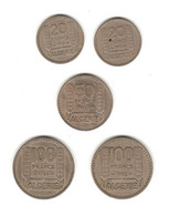 447/ Algérie (col. Fr) : 20 Francs 1949 Et 1956 - 50 Francs 1949 - 100 Francs 1950 Et 1952 (la Série Complète) - Algérie