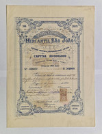 PORTUGAL-FARO-LAGOS -Sociedade Mercantil São João - Titulo De Uma Acção Nº 590 - RS:50$000-1 De Janeiro De 1898(RARO) - Industrie