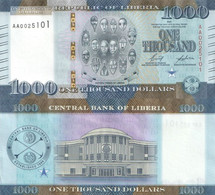 LIBERIA 1000 Dollars 2022 P W43 UNC New Note - Liberia