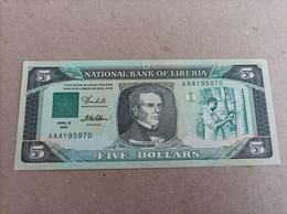 Billete De Liberia De 5 Dólares, Año 1989, Serie AA, UNC - Liberia