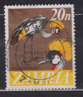 1968 Zambia / Sambia Mi:ZM 46°,Yt:ZM 46°, Grey Crowned Crane (Balearica Regulorum) / Grauer Kronenkranich - Zambia (1965-...)