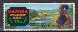 1972 Zambia / Sambia Mi:ZM 83°,Yt:ZM 83°, Our Water - For Diverse Uses / Unser Wasser – Vielseitig Einsetzbar - Zambia (1965-...)