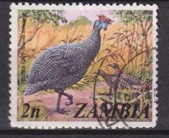 1975 Zambia / Sambia Mi:ZM 142°,Yt:ZM 134°,  Helmeted Guineafowl (Numida Meleagris) / Helmperlhuhn - Zambia (1965-...)