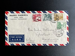 JAPAN NIPPON 1951 AIR MAIL LETTER OSAKA TO HARDERWIJK 06-02-1951 - Lettres & Documents