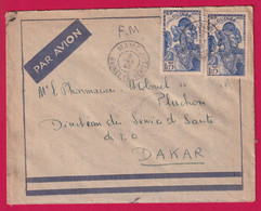 LETTRE FM SURTAXE PAR AVION MAMOU GUINEE FRANCAISE 1943 LETTRE COVER - Cartas & Documentos