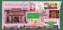 INDIA 2023 Inde Indien - 75 Years SMS Medical College, Jaipur - Special Cover With CXL + Official Label Slogan Ambulance - Erste Hilfe