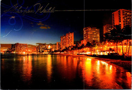 (2 P 3) USA Posted To Australia - Waikiki At Night - Big Island Of Hawaii