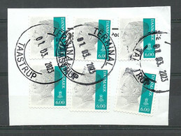 DENMARK Dänemark O 2023 Cover Cut Out With 6 Stamps Queen Margrethe - Gebruikt