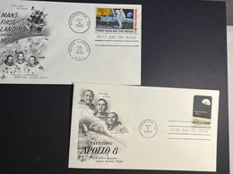 (2 P 4)  USA FDC - 1969 - Apollo 8 Mission (space) 2 Covers - Nordamerika