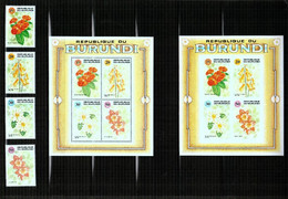 Burundi - 982/985 + BL129/129A - Fleurs - 1992 - MNH - Nuovi