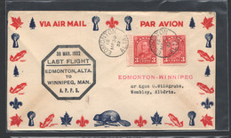 1932  Last Flght   Edmonton  To Winnipeg Fligt 3209a - Eerste Vluchten