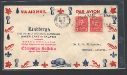 1931  Commemorative Cover «Lindbergh Flies 115 Miles Over Arctic / Baker Lake To Aklavik» - First Flight Covers