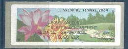 Vignette D'affranchissement Lisa - ATM - Reçu - Salon Du Timbre - Parc Floral - Dahlia - 1999-2009 Vignette Illustrate