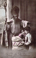 FANTAISIE - Vive St Nicolas - Enfants Et St Nicolas Carte Postale Ancienne - Nikolaus