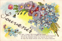 FANTAISIE - Illustration Non Signée - Fleurs Bleues - Souvenir - Carte Postale Ancienne - Blumen