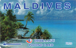 MALDIVES - GPT - 109MLDB - COCONUT PALMS - DASHED ZERO - Maldiven