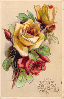 ENFANTS - Illustration Non Signée - Bouquet De Roses - Carte Postale Ancienne - Fleurs