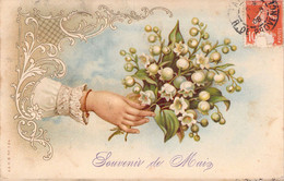 ENFANTS - Illustration Non Signée - Bouquet De Fleurs Muguet Tendu - Carte Postale Ancienne - Flores