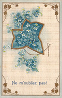 FLEURS - Illustration Non Signée - Bouquet De Fleurs Bleues - Carte Postale Ancienne - Fleurs