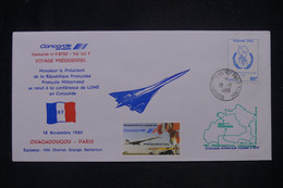 BURKINA FASO - Enveloppe Du Concorde En 1986  Avec Vignette Concorde Présidentiel  - L 141864 - Burkina Faso (1984-...)