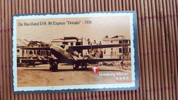 Phonecard  Airplane De Havilland DH 86 Express Dorado 1936 Used  Rare - Hong Kong