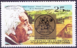 Nicaragua 1980 MNH, Einstein Nobel Physics, OVP Space Apollo XI - Albert Einstein