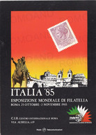 CARTOLINA  ROMA,LAZIO-C.I.R.CENTRO INTERNAZIONALE-ITALIA'85-ESPOSIZIONE MONDIALE DI FILATERIA 25 OTT-3 NOV-NON VIAGGIATA - Mostre, Esposizioni