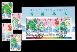 Hong Kong 1988  Trees Of Hong Kong Set+MSS  VF Used - Oblitérés