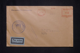 FINLANDE - Enveloppe De Helsinki Pour Paris En 1940 Par Avion, Affranchissement Mécanique - L 141881 - Cartas & Documentos