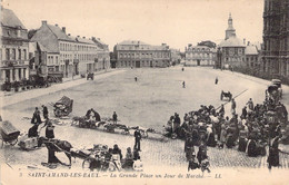 FRANCE - 59 - SAINT AMAND LES EAUX - La Grande Place Un Jour De Marché - LL - Carte Postale Ancienne - Saint Amand Les Eaux