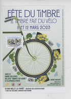 Le Timbre Fait Du Vélo - Fête Du Timbre Milly La Forêt (flyer) Bicyclette 2023 - Poste & Facteurs