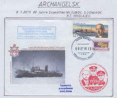 Russia 80J Expedition NN. Subov, Gushakov, NT Nikolajev Ca Archangelsk 08.07.2015 (RR153) - Expéditions Arctiques