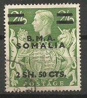 Somalia Italiana Italy Italia Sassone 30 Used 1950 Overprinted B.M.A. British Occupation - Somalia