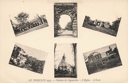 Le Thieulin * Souvenir Du Village * Château De Lignerolles , L'église Et L'école * Cpa 6 Vues - Autres & Non Classés