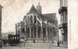 Belgique - Louvain - L'église Saint Pierre - Attelage - Clocher - Animé - Carte Photo Ancienne - Leuven