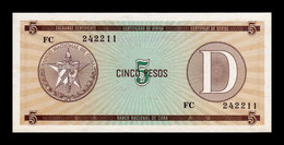 Cuba 5 Pesos Certificado De Divisa 1985 Serie D Pick FX34 Sc Unc - Cuba