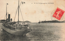 Bateau - M.M. Pacifique Quittant Nouméa - Oblitéré  De Yokohama à Marseille 1914 - Carte Photo Ancienne - Other & Unclassified