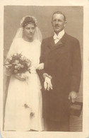 Vintage Brides Wedding Groom & Bride Social History Photo Postcard Bouquet Veil - Noces