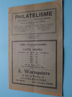 Maandblad PHILATELISME > Postzegelvereeniging " DE SCHELDE " Okt 1928 ( Druk Léon Carette Boulaerlei DEURNE-ZUID ) ! - Antigüedades & Colecciones