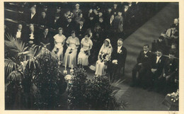 Vintage Brides Wedding Groom & Bride Social History Photo Postcard Church Hall 1935 - Noces