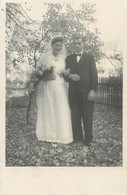 Vintage Brides Wedding Groom & Bride Social History Photo Postcard Veil Elegance - Noces