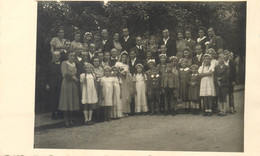 Vintage Brides Wedding Groom & Bride Social History Photo Postcard Wedding Party Group Photo - Noces