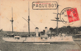 Paquebot - Navire De Guerre Kersaint - Timbre Français Oblitéré à Sydney - Griffe Paquebot - Carte Photo Ancienne - Paquebote