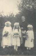 Communion / Konfirmation Vintage Photo Postcard Flowers Elegance Dress - Comunioni