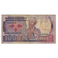 Billet, Madagascar, 1000 Francs = 200 Ariary, KM:68a, TB - Madagascar