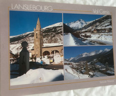 73 Lanslebourg 1996 3 Vues Hiver Ancienne Eglise Village Perchee Face A La Dent Parrachee Bords De L Arc -edy - Val Cenis