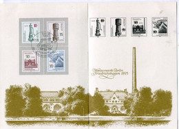 DDR 1986 Historic Water.Installations First Day Sheet And Black Print;  Michel 2993-96 (ETB1/1986) - Usados