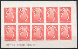 NOUVELLE CALEDONIE N°1072 CAGOU - CARNET DE 10 TIMBRES SANS TVF NI PHILAPOSTE - Unused Stamps